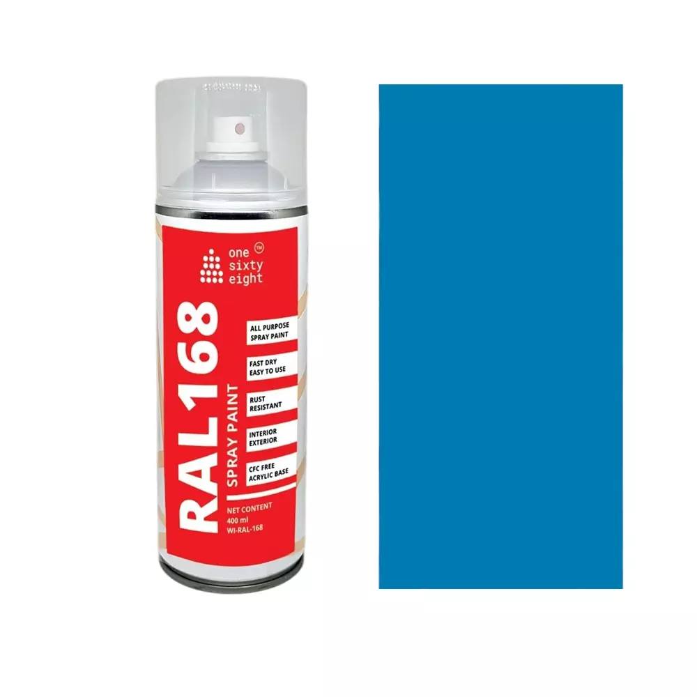 One sixty eight Spray Paint Gloss Finish 400 ml Sky Blue, RAL 168 - 5015