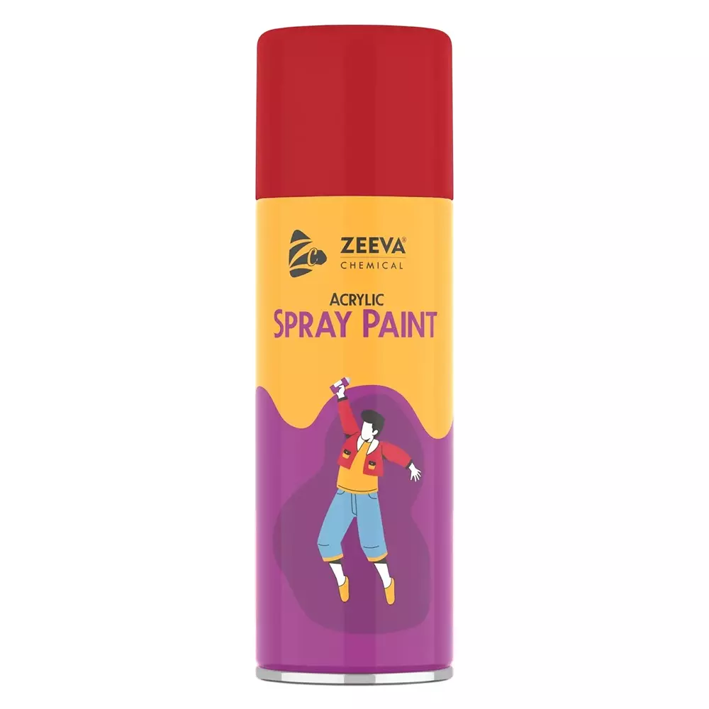 Zeeva Acrylic Spray Paint 400 ml Gloss Finish Fast Dry Bright Red, ZC 3020