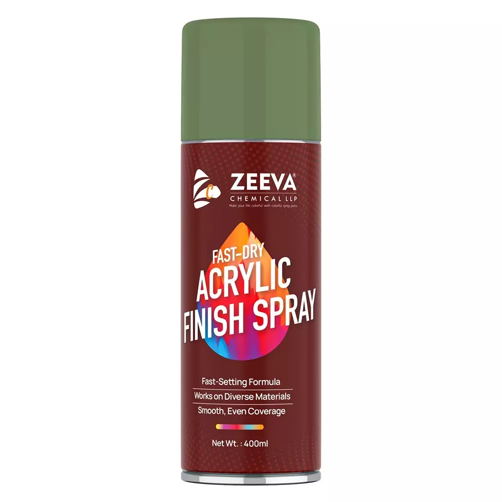 Zeeva Acrylic Spray Paint 400 ml Gloss Finish Quick Dry Machine Green