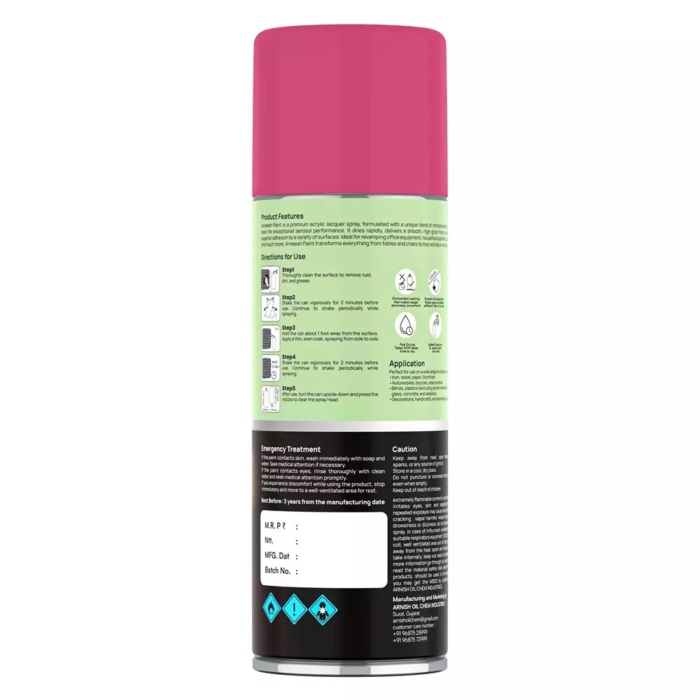 arneesh-acrylic-spray-paint-400-ml-gloss-finish-quick-dry-multi-surface-clear-coat-rubin-pink