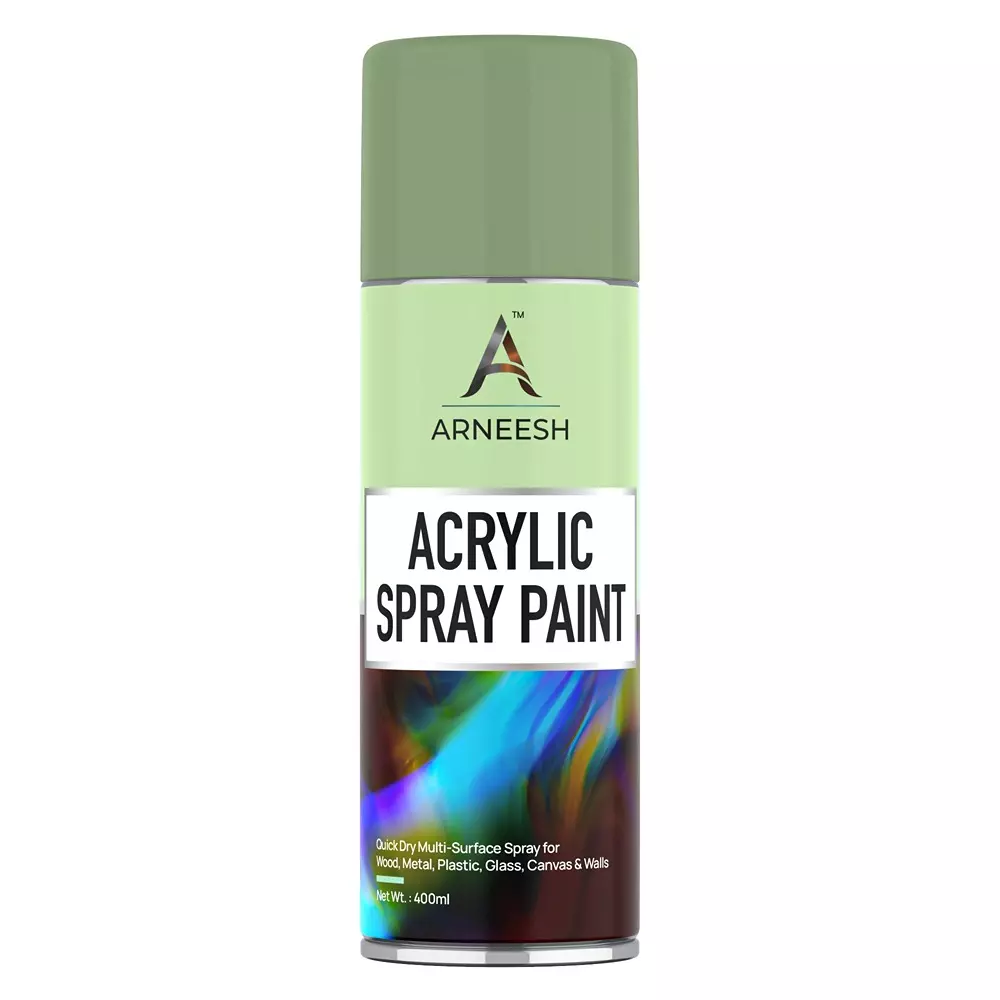ARNEESH Acrylic Spray Paint 400 ml Gloss Finish Quick Dry Multi Surface Clear Coat Pista Green
