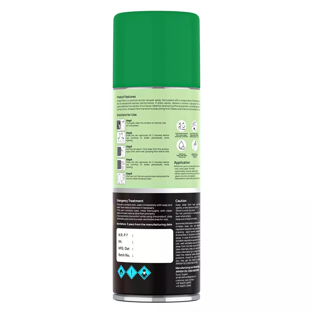arneesh-acrylic-spray-paint-400-ml-gloss-finish-quick-dry-multi-surface-clear-coat-pure-green
