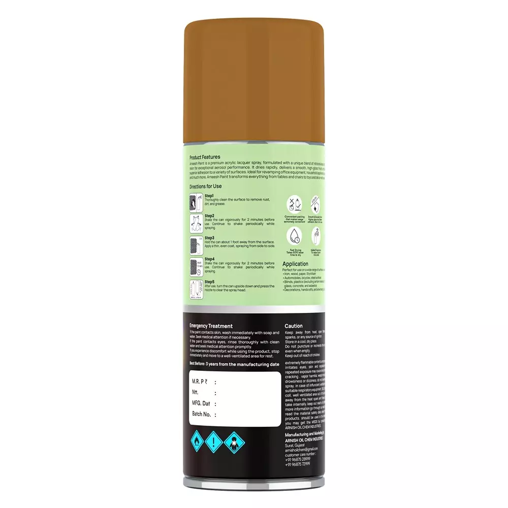 arneesh-acrylic-spray-paint-400-ml-gloss-finish-quick-dry-multi-surface-clear-coat-golden-brown