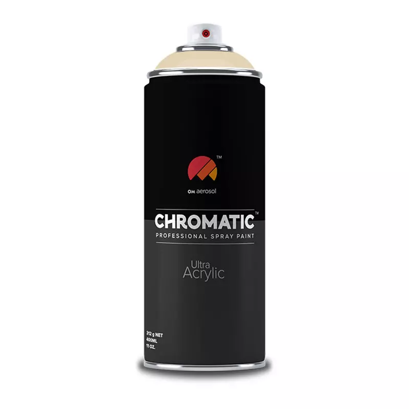 Om Aerosol Chromatic Ultra Acrylic Aerosol Professional Spray Paint 400 ml Base Ivory Color, CH-1015