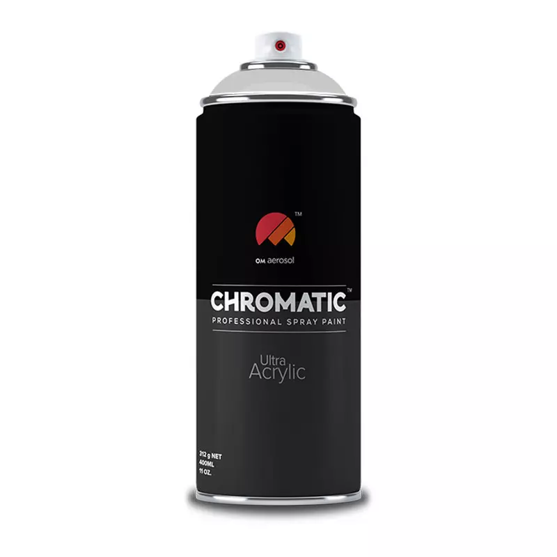 Om Aerosol Chromatic Ultra Acrylic Aerosol Professional Spray Paint 400 ml White Grey Color, CH-7047