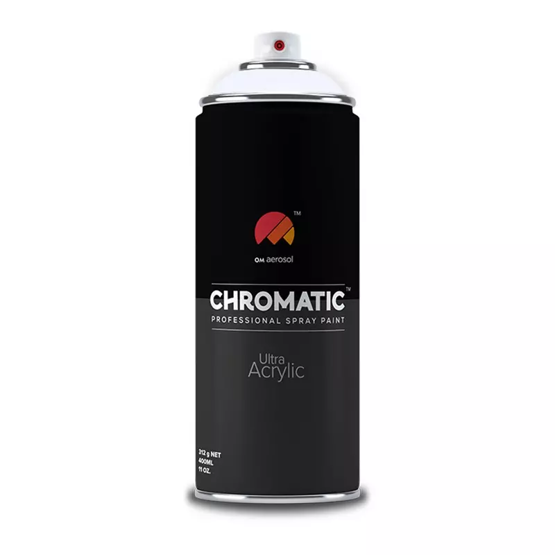Om Aerosol Chromatic Ultra Acrylic Aerosol Professional Spray Paint 400 ml Classic White Color, CH-105