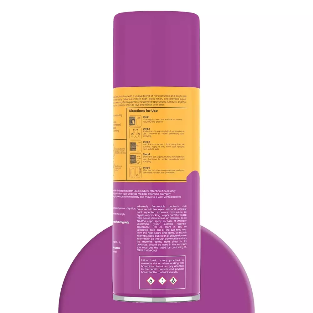 Zeeva Acrylic Spray Paint 400 ml Gloss Finish Fast Dry Light Purple, ZC 301