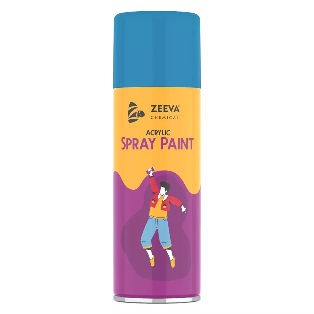 Zeeva Acrylic Spray Paint 400 ml Gloss Finish Fast Dry Light Blue, ZC 5012