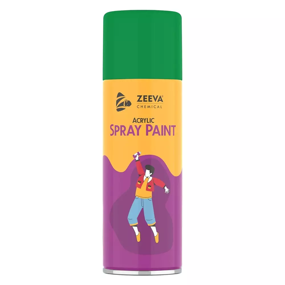 Zeeva Acrylic Spray Paint 400 ml Gloss Finish Fast Dry Pure Green, ZC 6037