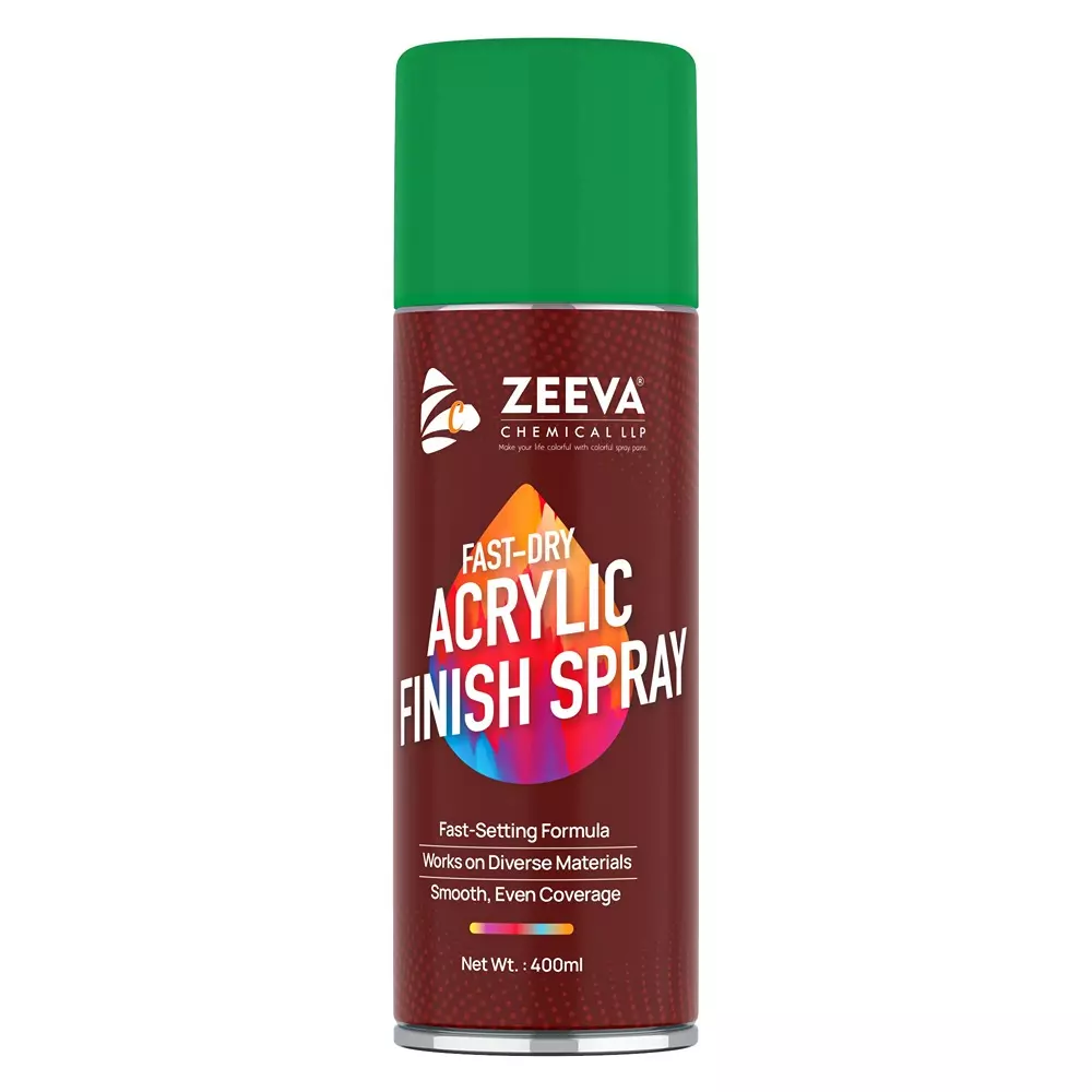 Zeeva Acrylic Spray Paint 400 ml Gloss Finish Quick Dry Pure Green