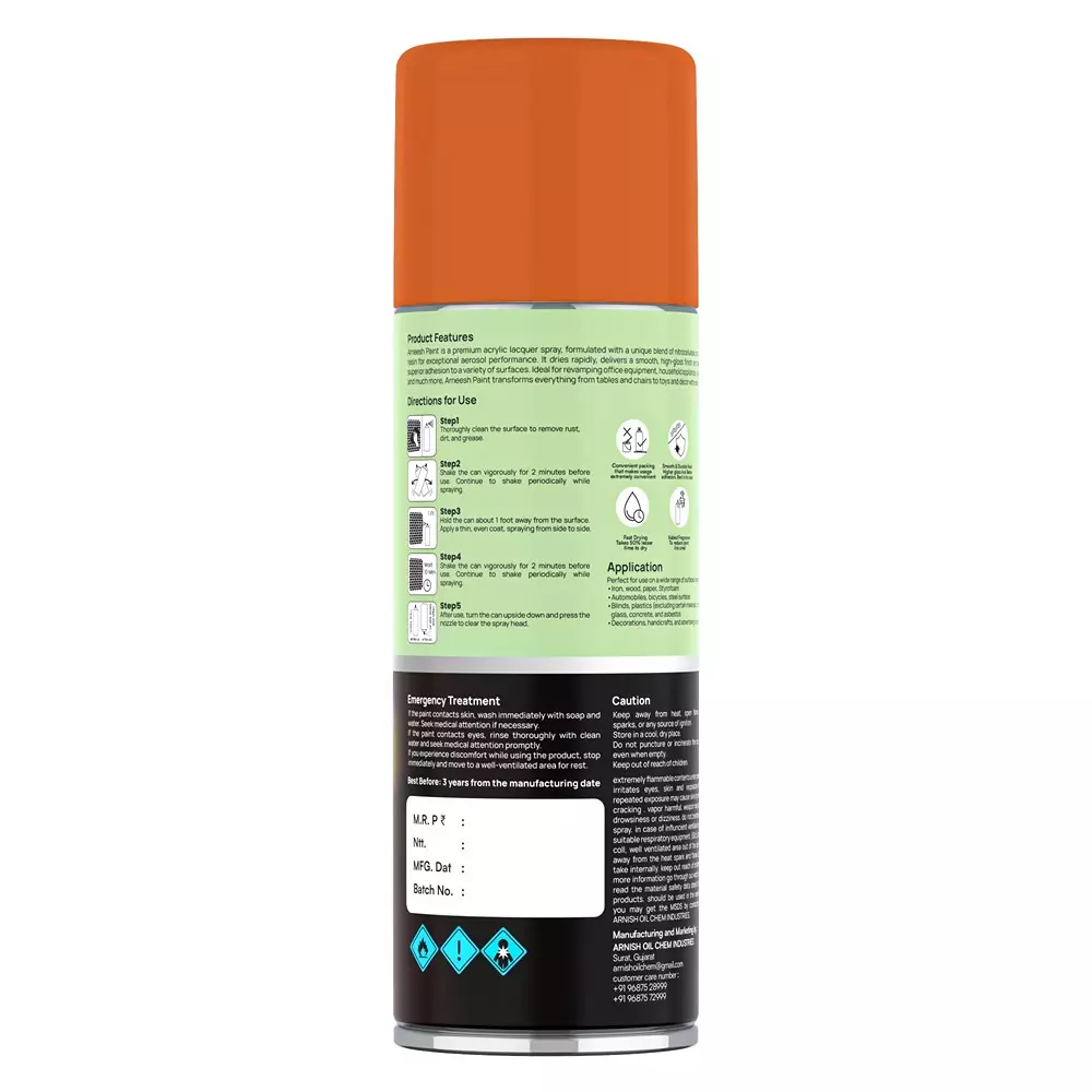 arneesh-acrylic-spray-paint-400-ml-gloss-finish-quick-dry-multi-surface-clear-coat-signal-orange