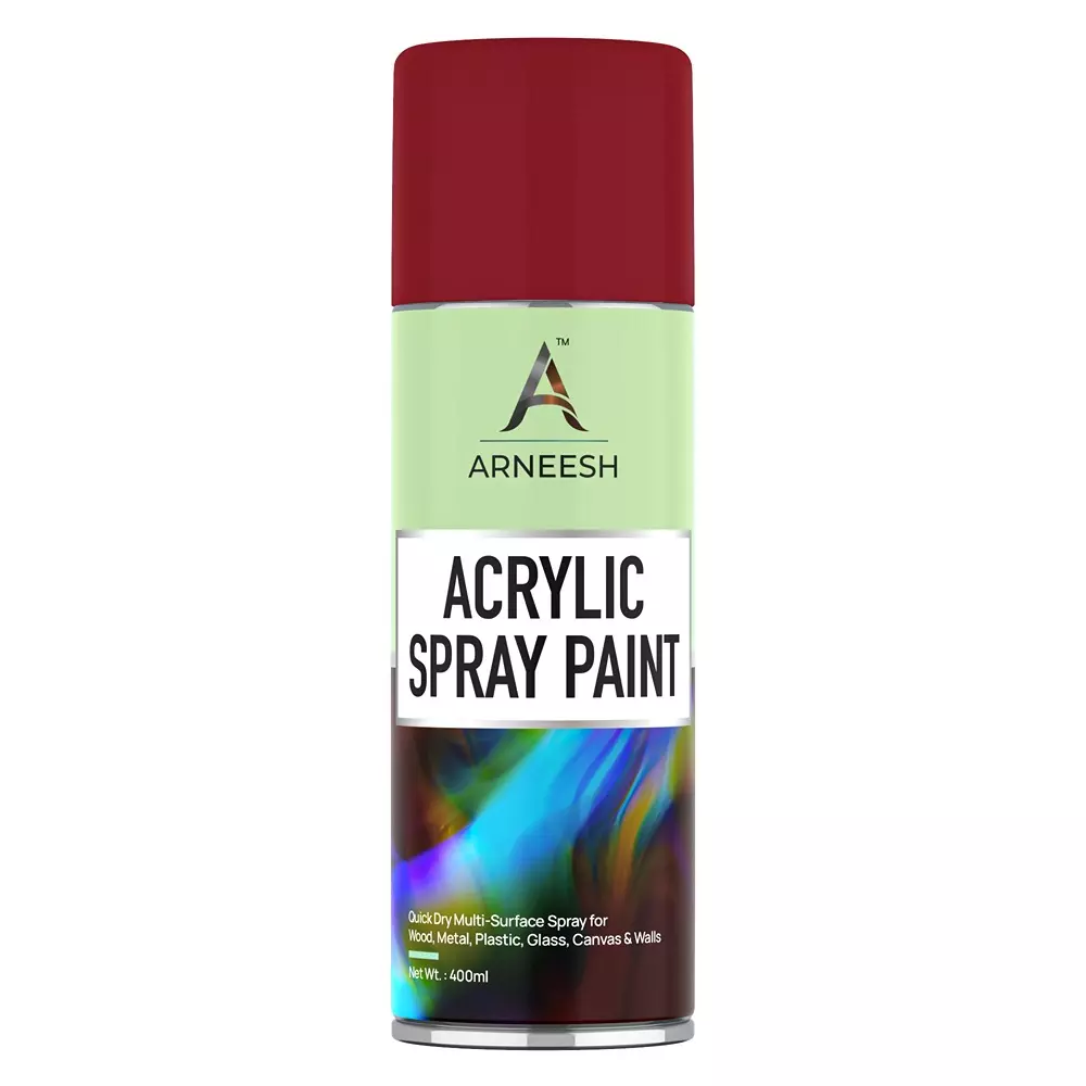 ARNEESH Acrylic Spray Paint 400 ml Gloss Finish Quick Dry Multi Surface Clear Coat Ruby Red