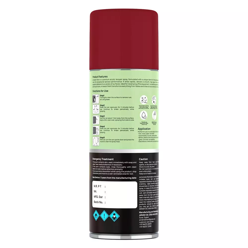arneesh-acrylic-spray-paint-400-ml-gloss-finish-quick-dry-multi-surface-clear-coat-ruby-red