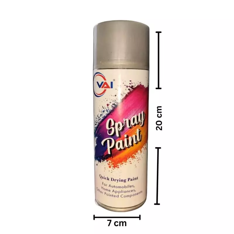 VAI DIY Spray Paint 400 ml Silver for Metal, Wood, Plastic & Wall (Pack of 4)