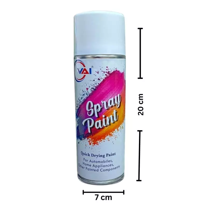 VAI DIY Spray Paint 400 ml White for Metal, Wood, Plastic & Wall