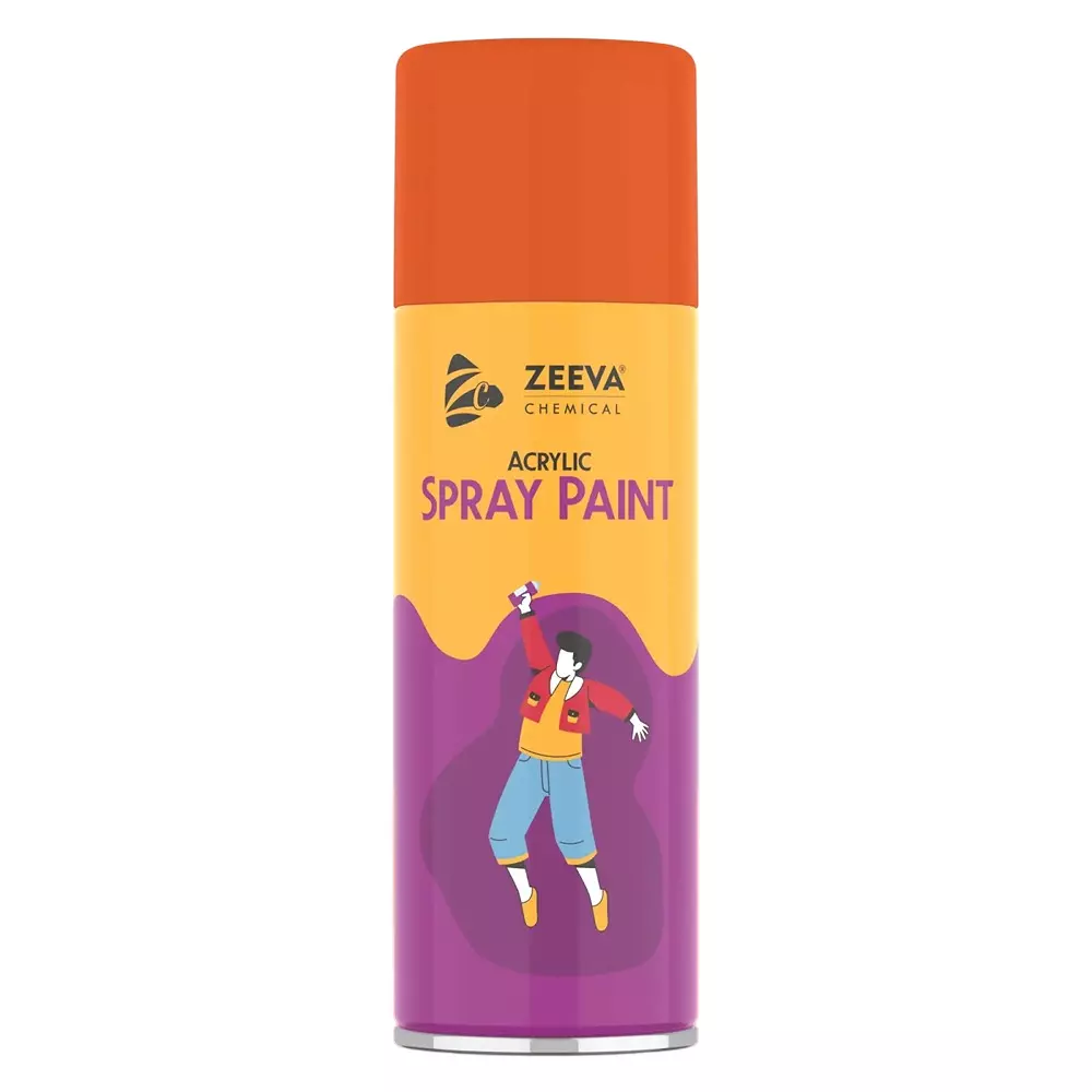 Zeeva Acrylic Spray Paint 400 ml Gloss Finish Fast Dry Agro Orange, ZC 2004