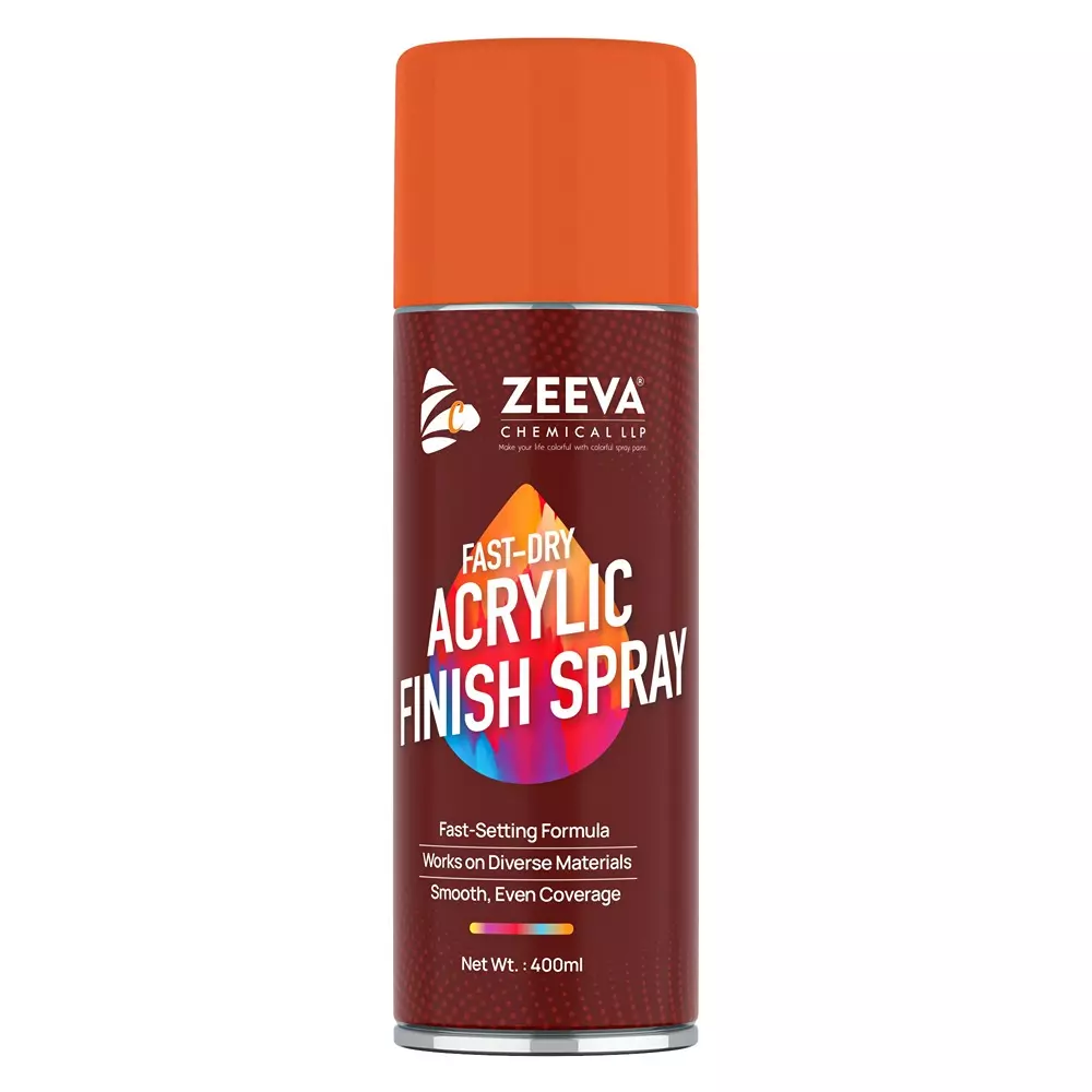 Zeeva Acrylic Spray Paint 400 ml Gloss Finish Quick Dry Agro Orange