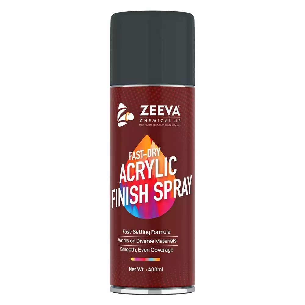 Zeeva Acrylic Spray Paint 400 ml Gloss Finish Quick Dry Dark Grey