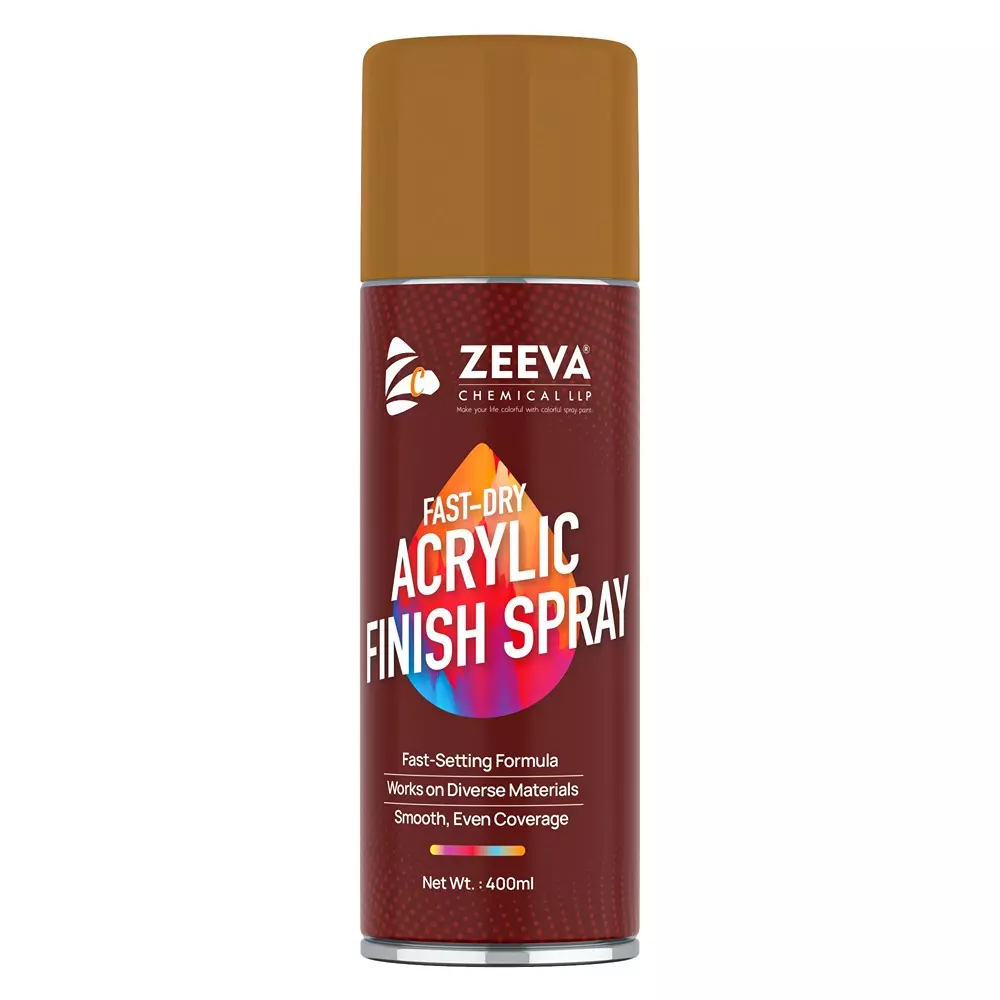 Zeeva Acrylic Spray Paint 400 ml Gloss Finish Quick Dry Golden Brown