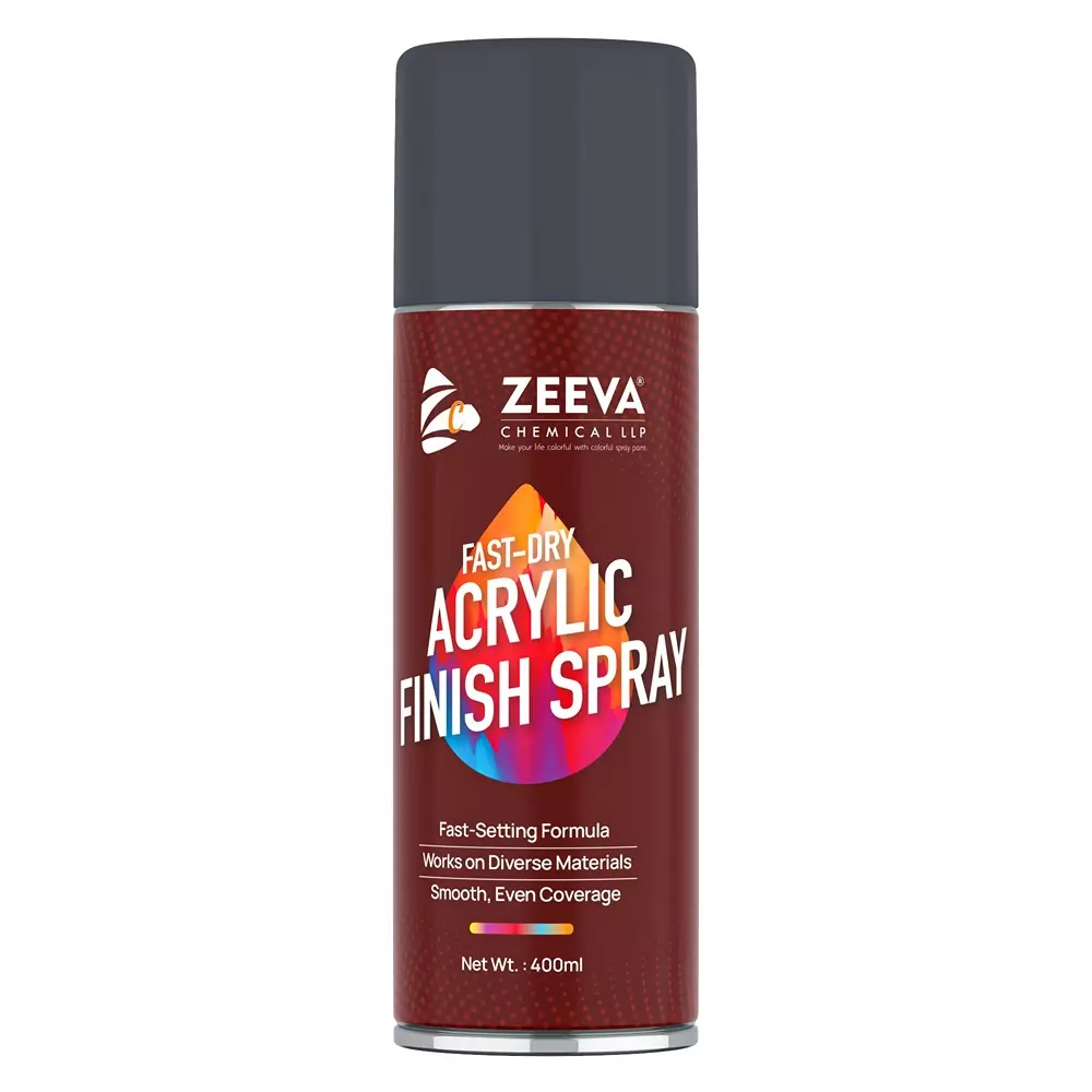 Zeeva Acrylic Spray Paint 400 ml Gloss Finish Quick Dry Graphite Grey