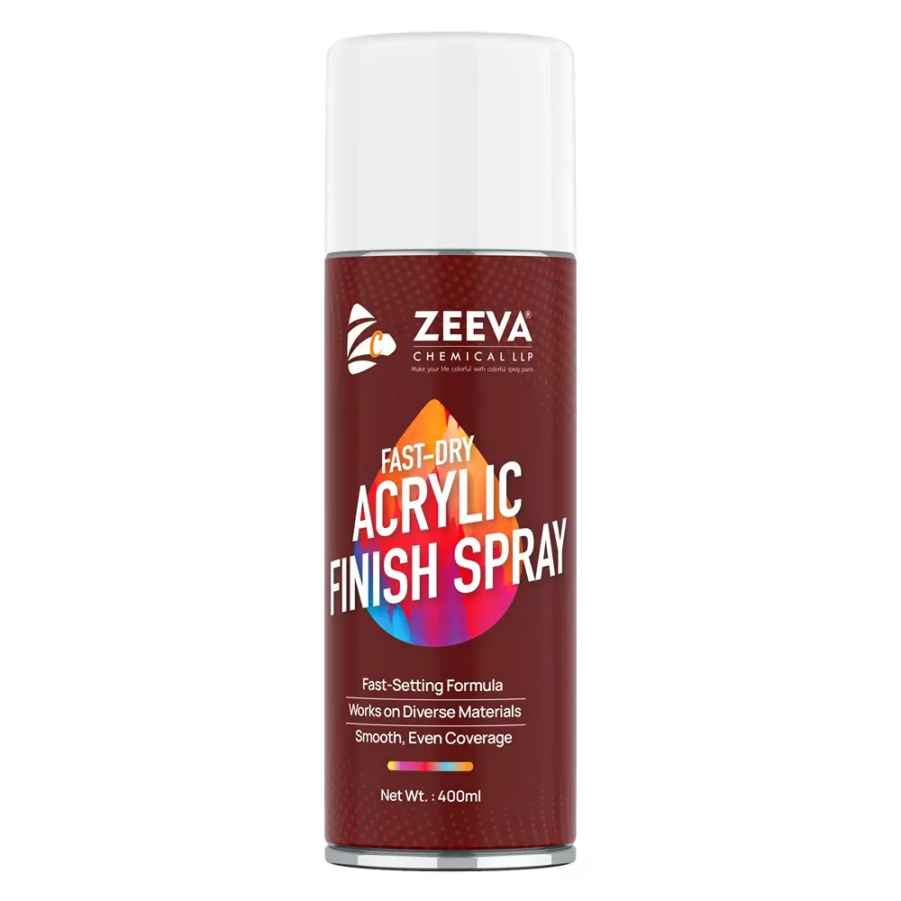 Zeeva Acrylic Spray Paint 400 ml Gloss Finish Quick Dry Pure White