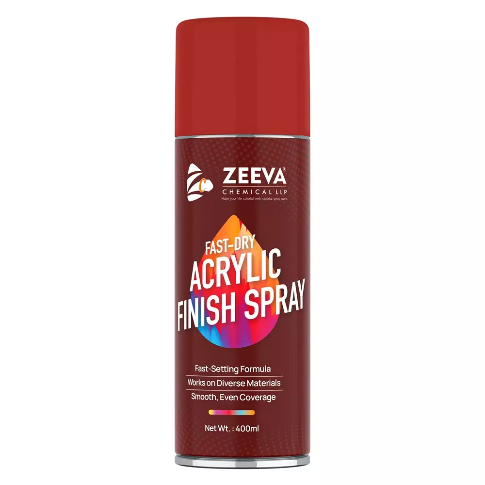 Zeeva Acrylic Spray Paint 400 ml Gloss Finish Quick Dry Signal Red