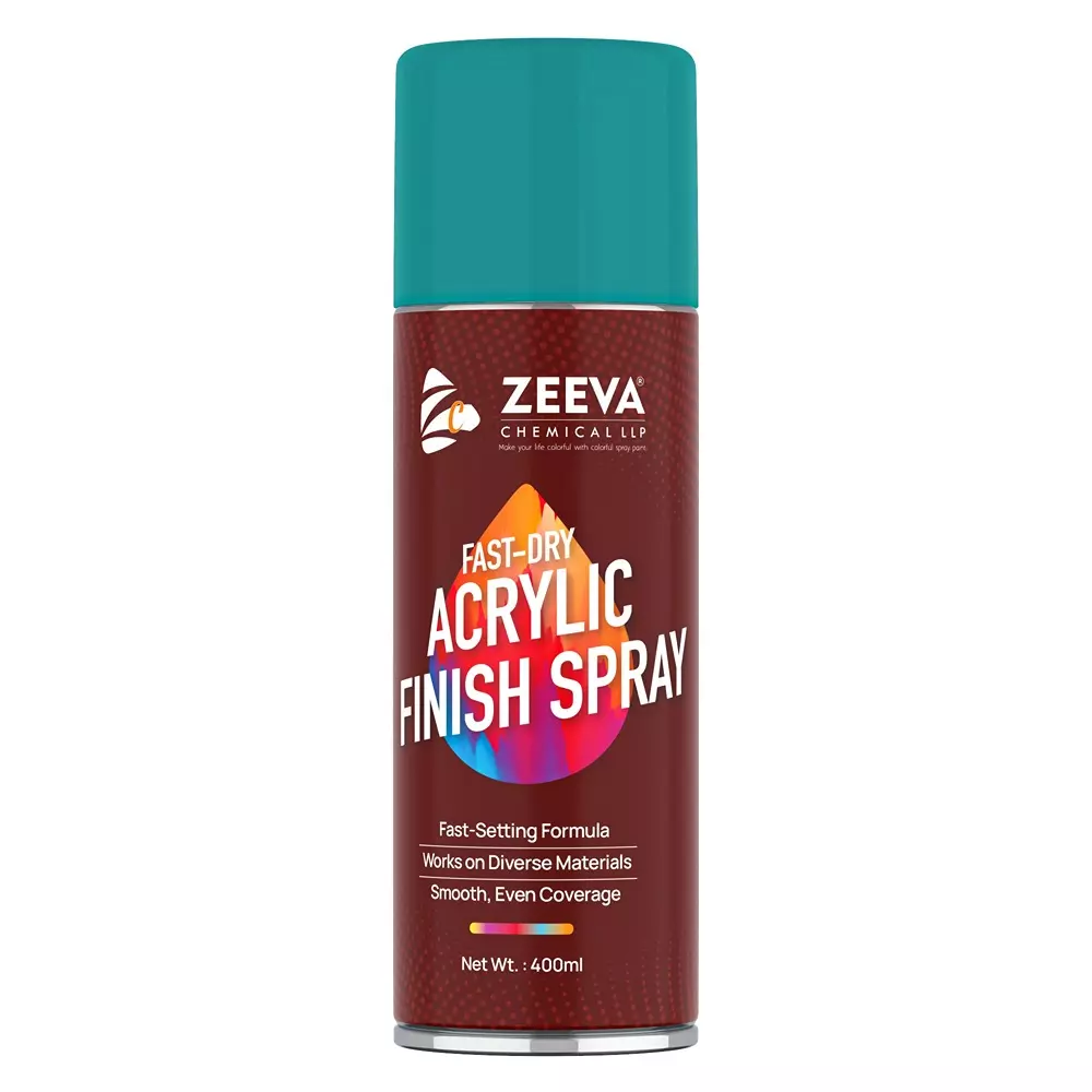 Zeeva Acrylic Spray Paint 400 ml Gloss Finish Quick Dry Turquoise Blue
