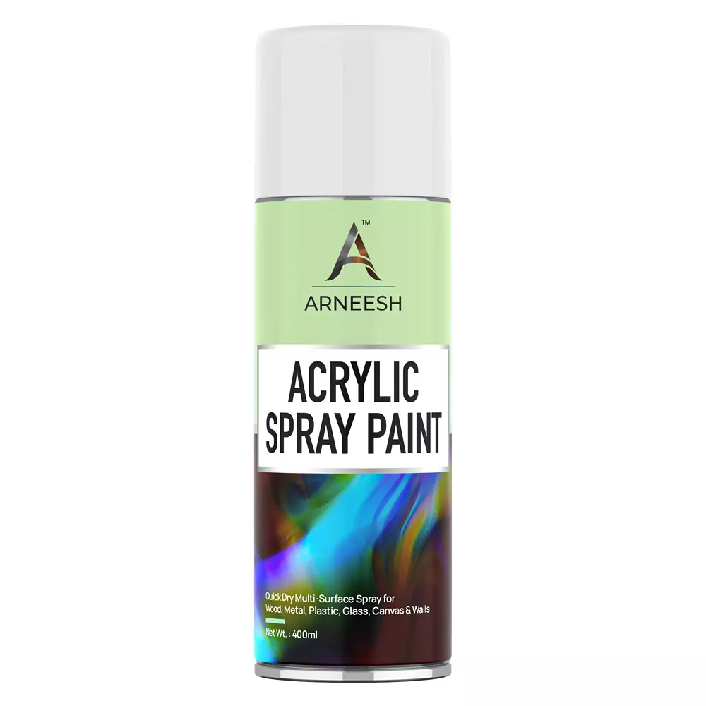ARNEESH Acrylic Spray Paint 400 ml Gloss Finish Quick Dry Multi Surface Clear Coat Silver Pearl
