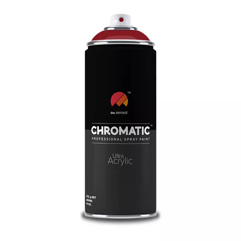 Om Aerosol Chromatic Ultra Acrylic Aerosol Professional Spray Paint 400 ml Cherry Red Color, CH-3003
