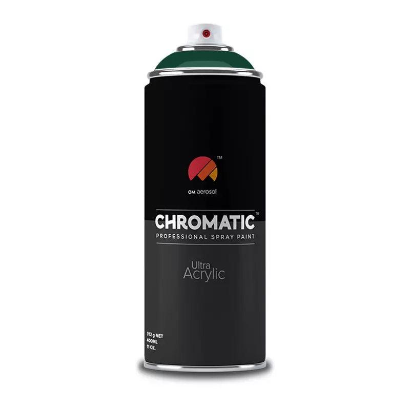 Om Aerosol Chromatic Ultra Acrylic Aerosol Professional Spray Paint 400 ml Bus Green Color, CH-6005