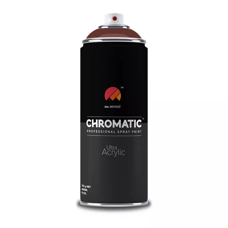 Om Aerosol Chromatic Ultra Acrylic Aerosol Professional Spray Paint 400 ml Red Brown Color, CH-8012