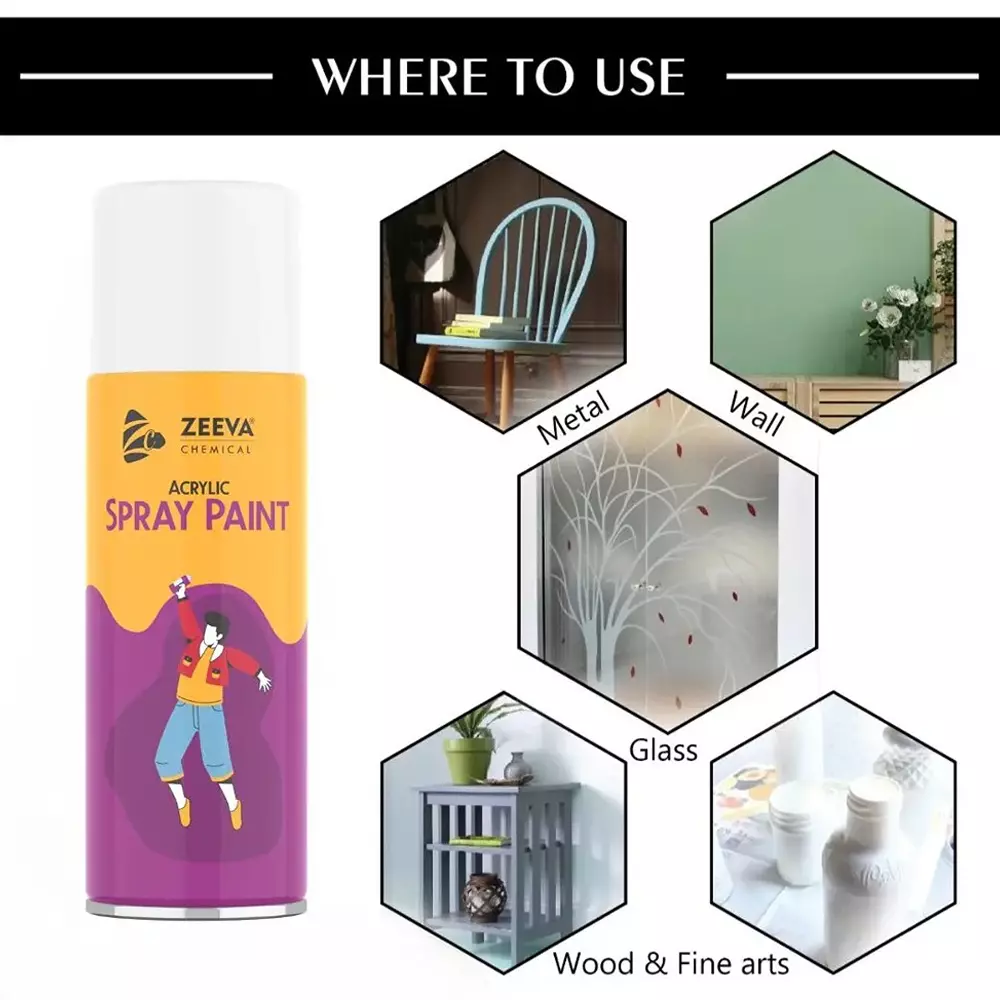 Zeeva Acrylic Spray Paint 400 ml Gloss Finish Fast Dry Sky Blue, ZC 5015