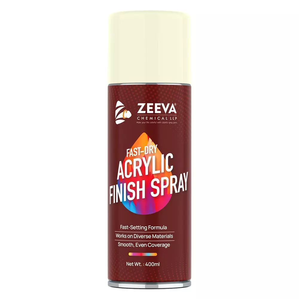 Zeeva Acrylic Spray Paint 400 ml Gloss Finish Quick Dry Ivory