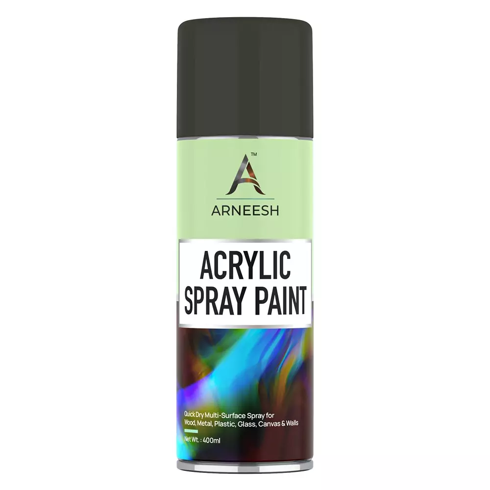 ARNEESH Acrylic Spray Paint 400 ml Gloss Finish Quick Dry Multi Surface Clear Coat Olive Green