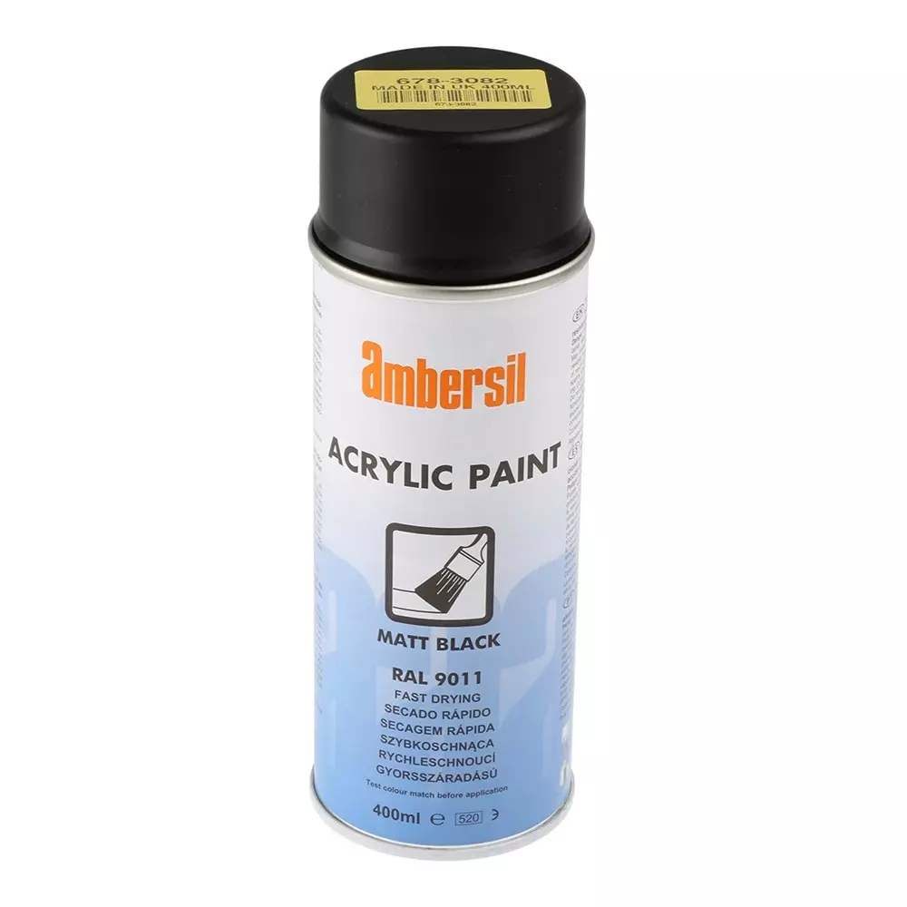 Ambersil 400 ml RAL 9011 Black Matt Spray Paint, 31653-AA