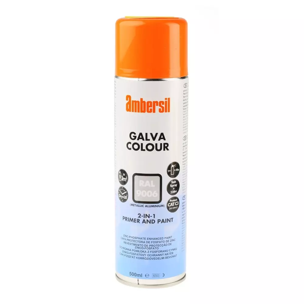 Ambersil 500 ml RAL 9006 Silver Satin Spray Paint, 6190011537