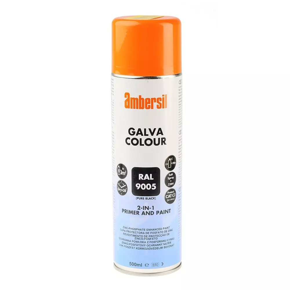 Ambersil 500 ml Black Satin Spray Paint, 6190011536