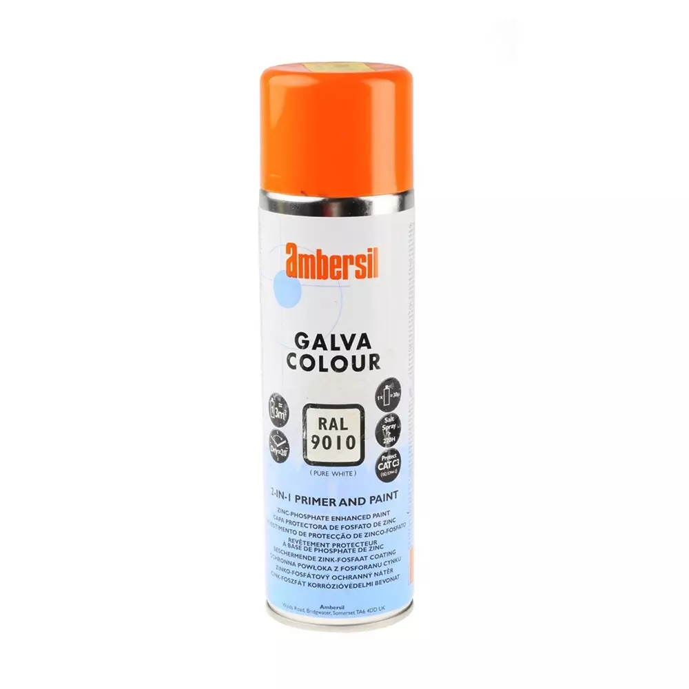 Ambersil 500 ml RAL 9010 White Satin Spray Paint, 6190011538