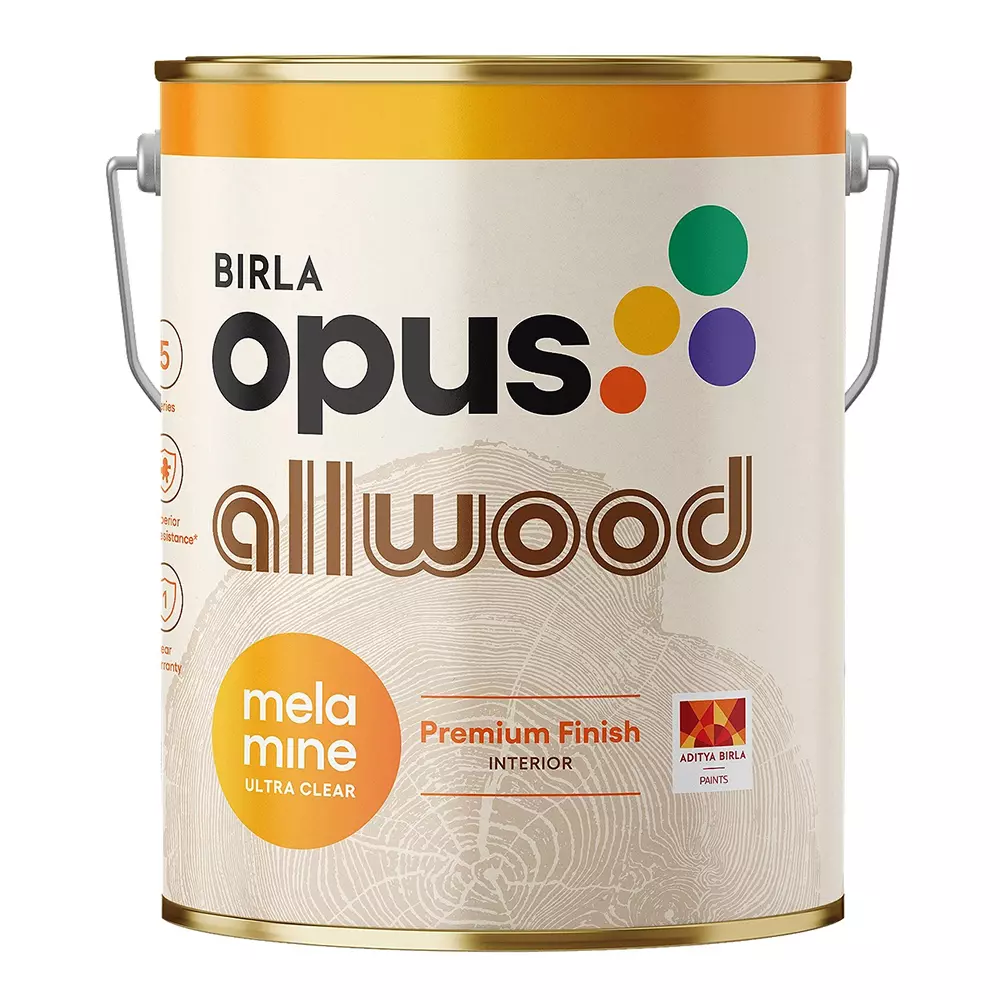 Birla Opus Allwood Melamine Ultra Matte Clear 4 L for Interior Wooden Surface, 951005