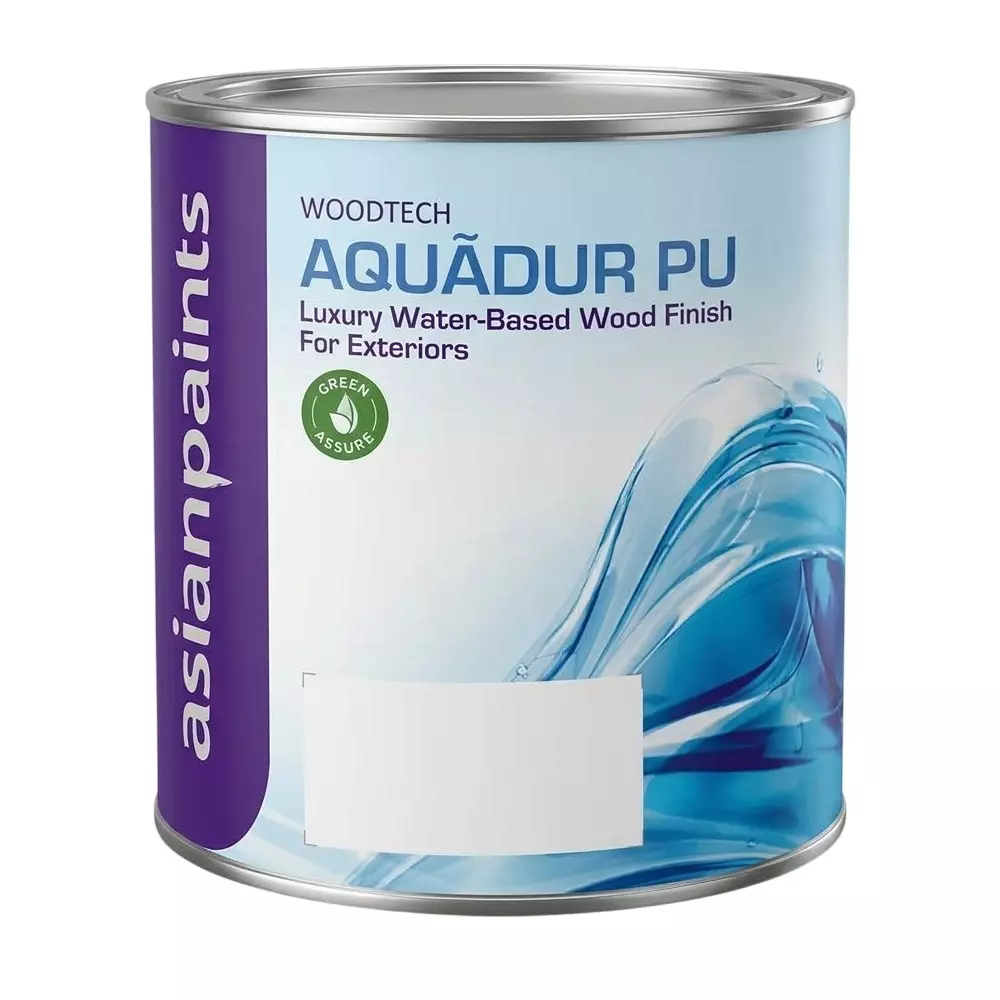 Asian Paints Woodtech Aquadur Pu Exterior Wood Coating Crystal Clear 4 L Container Liquid Form for Furniture, Doors, Cabinets & All Wooden Surfaces Use