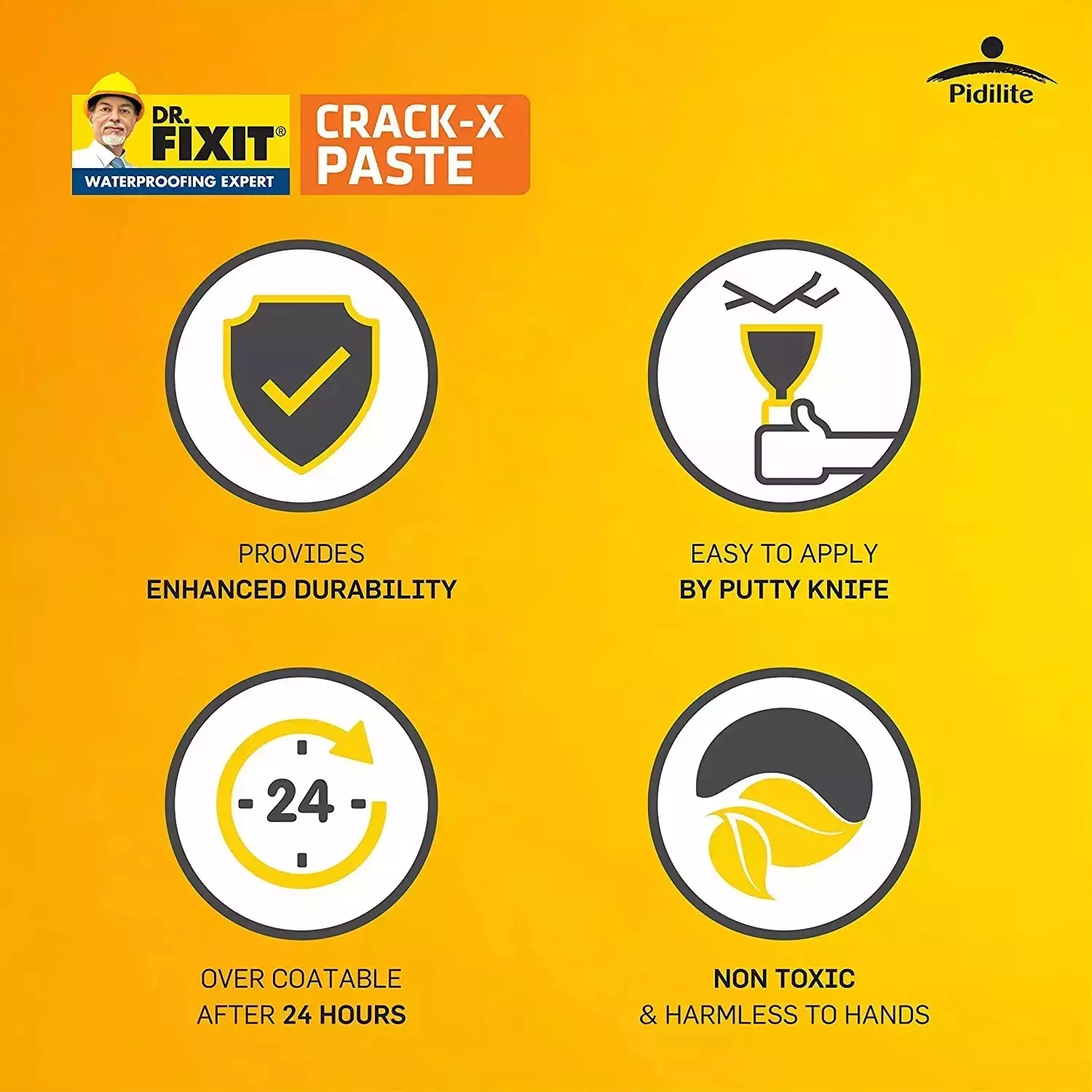 Dr Fixit 201 Crack X Paste Crack Filler 1 Kg Capacity (Pack of 5 Pcs)