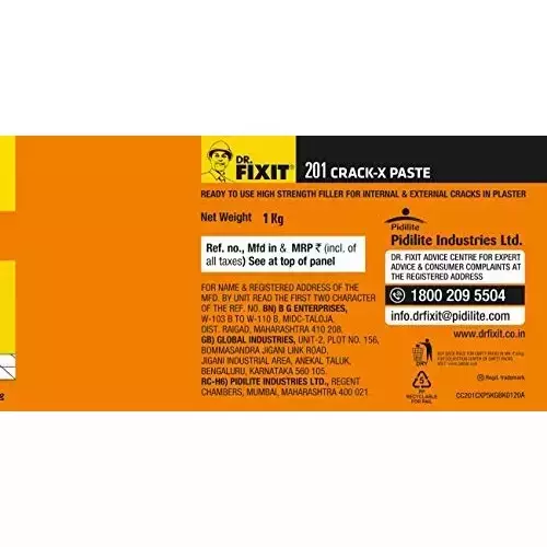 Dr Fixit 201 Crack X Paste Crack Filler 1 Kg Capacity (Pack of 5 Pcs)
