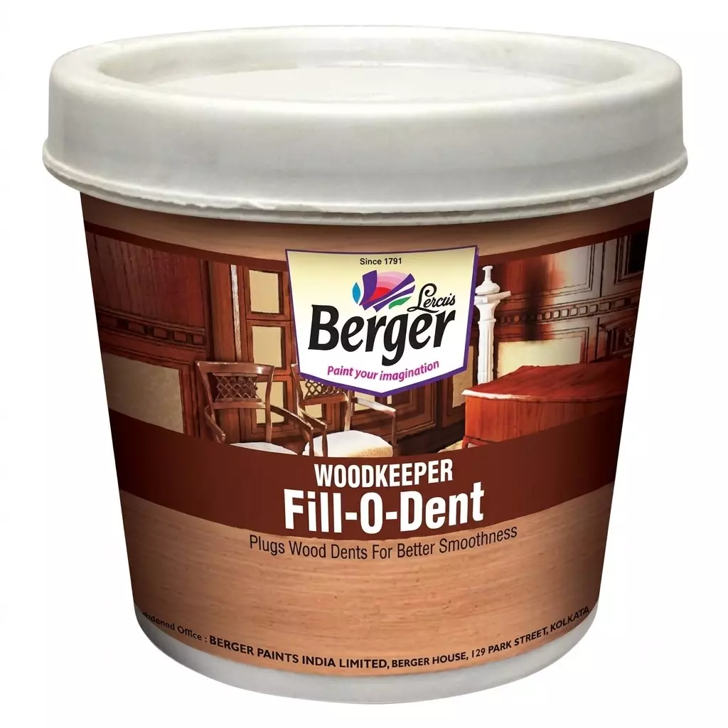 Berger 1 Kg Fill-O-Dent Wood Filler Natural Teak Color with 175±15 Poise Viscosity and 1.85±0.05 g/L Specific Gravity