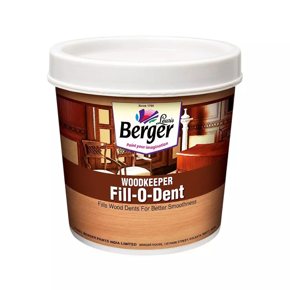 Berger 1 Kg Fill-O-Dent Wood Filler White Color with 175±15 Poise Viscosity and 1.85±0.05 g/L Specific Gravity