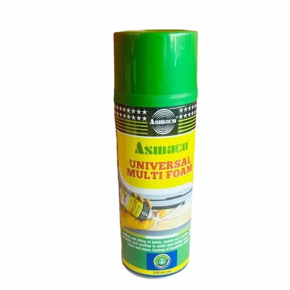 ASMACO 330 ml Each PU Foam Sealant Light Yellow Color Liquid Spray Can for Joint Filling (Pack of 12)