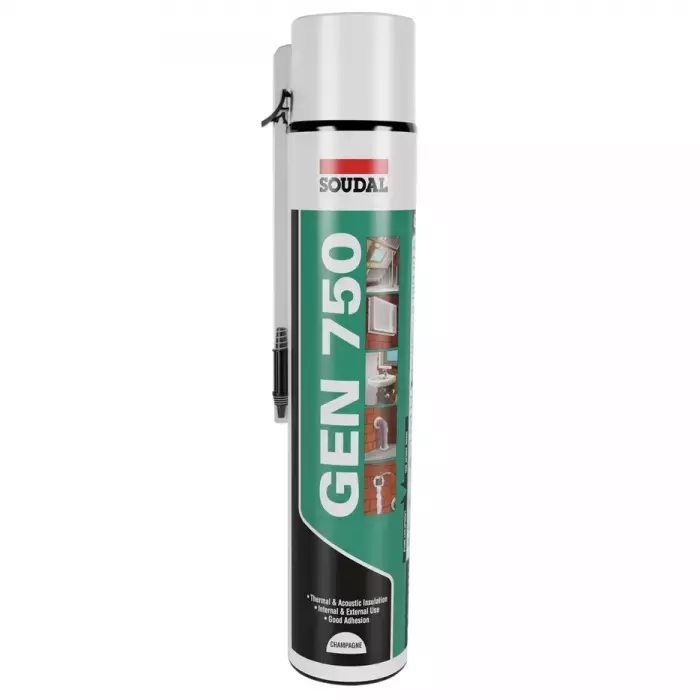 Soudal Adhesive Self Expanding PU Foam Spray 750 ml, GEN 750 (Pack of 6)