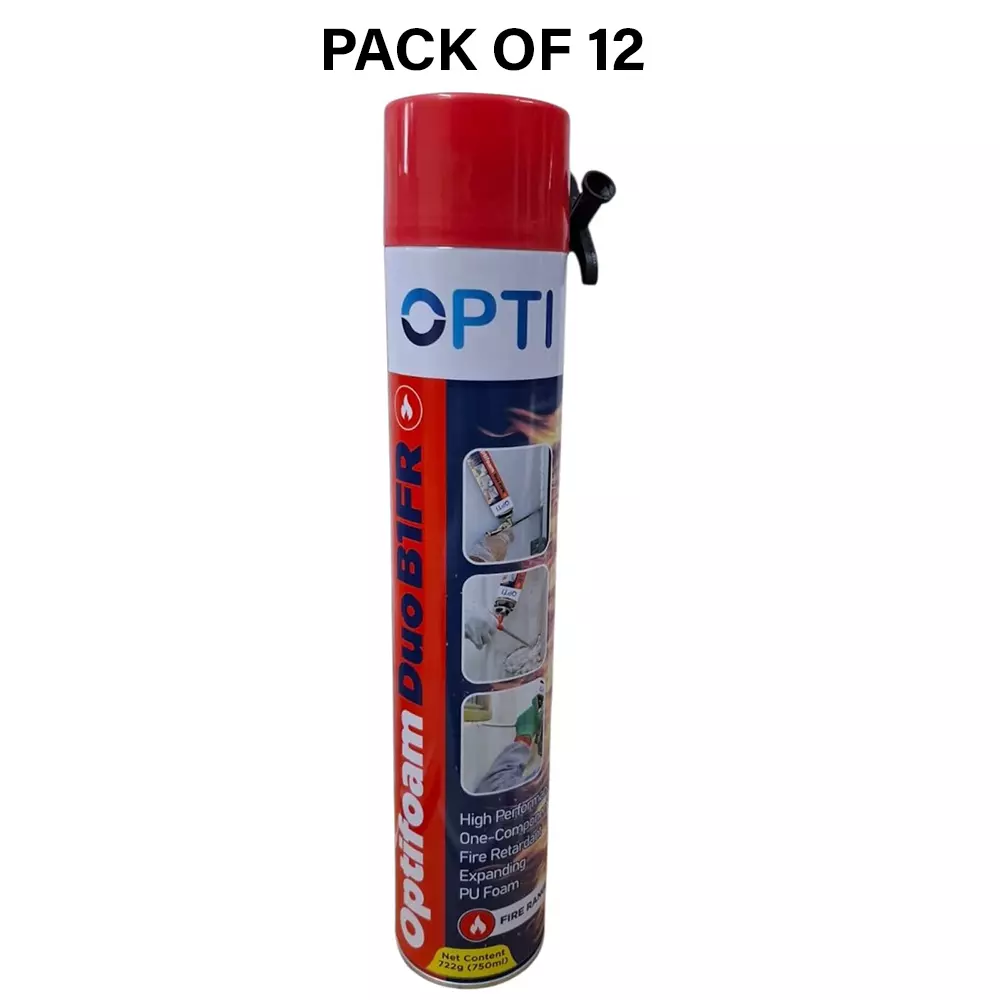 Opti Polyurethane (PU) Foam Sealant Optifoam Duo B1FR Light Pink 750 ml (Pack of 12)