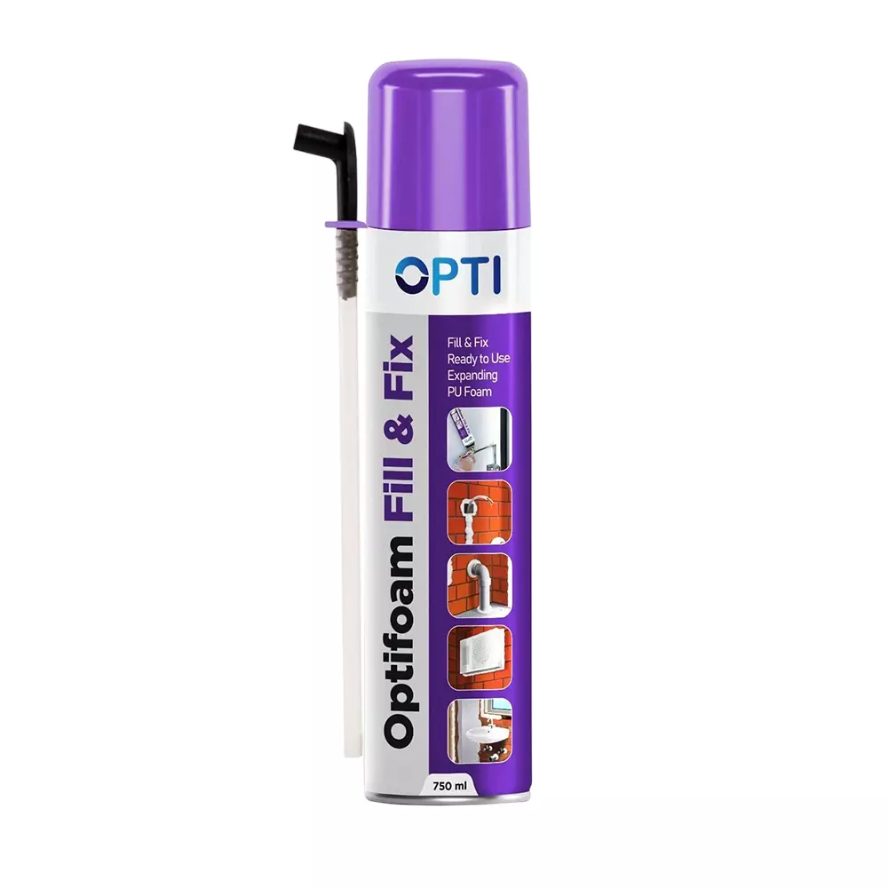 Opti Polyurethane (PU) Foam Sealant Optifoam Fill & Fix White 750 ml (Pack of 12)