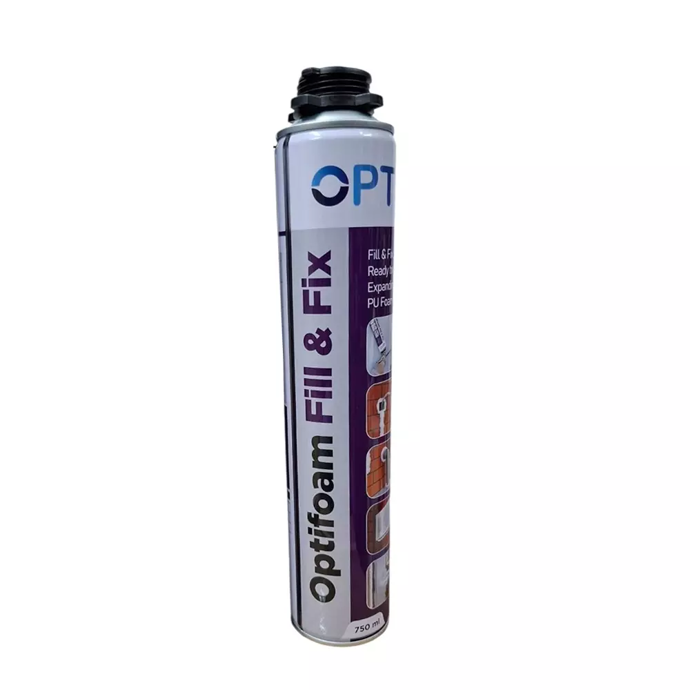 Opti Polyurethane (PU) Foam Sealant Optifoam Fill & Fix White 750 ml (Pack of 12)