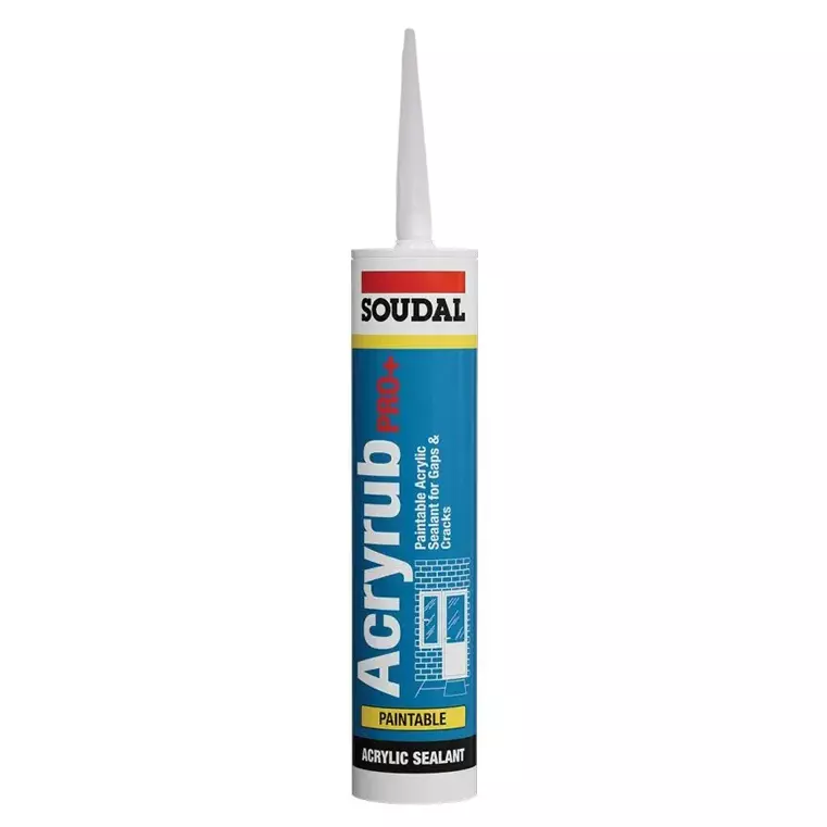 Soudal 450 g White Acryrub Pro Acrylic Sealant Sausage (Pack of 24 Pcs)
